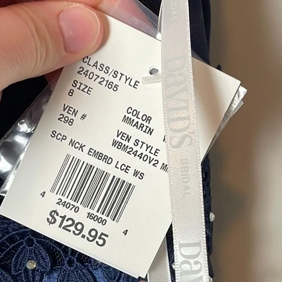 Navy blue satin size 8 prom/ bridesmaids/ formal dress - Picture 11 of 11